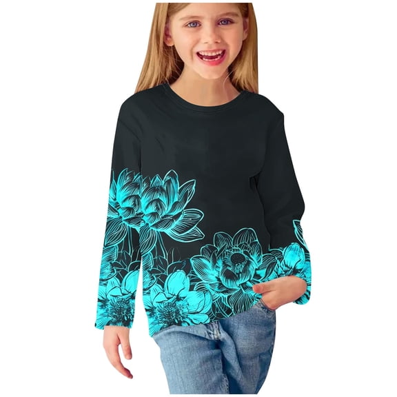 Cute Long Sleeve Tops for Girls 14-16 Hooded Sweatshirts Size 7 Cute Blouses Shirts Size 12 Little Tunic Tops Graphic Tees 10-12 Crop