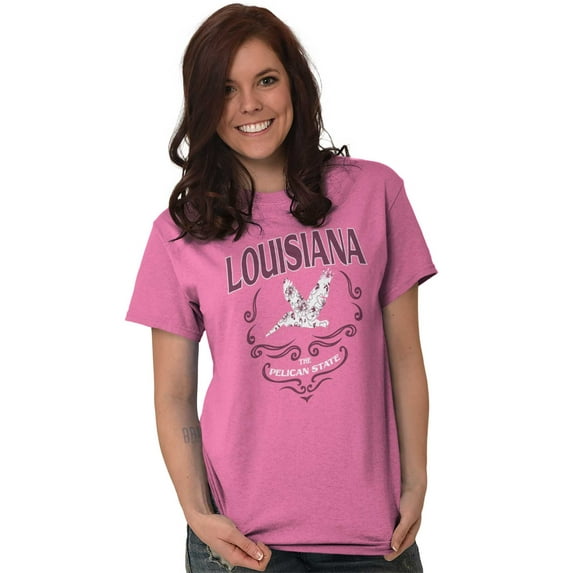 Cute Louisiana Pelican State Pride Women's Graphic T Shirt Tees Brisco Brands X
