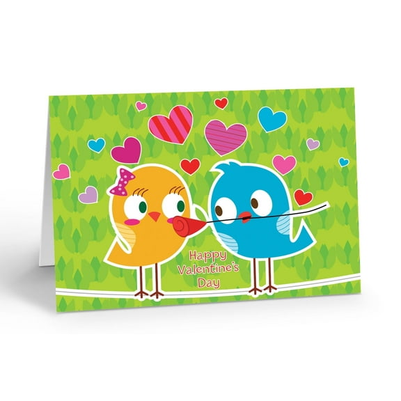 Cute Love Birds Valentine's Day Boxed Note Cards - 10 Notecards and Envelopes -