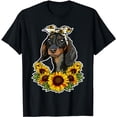 thumbnail image 1 of Cute Love Dog Gift Sunflower Decor Dachshund T-Shirt, 1 of 5