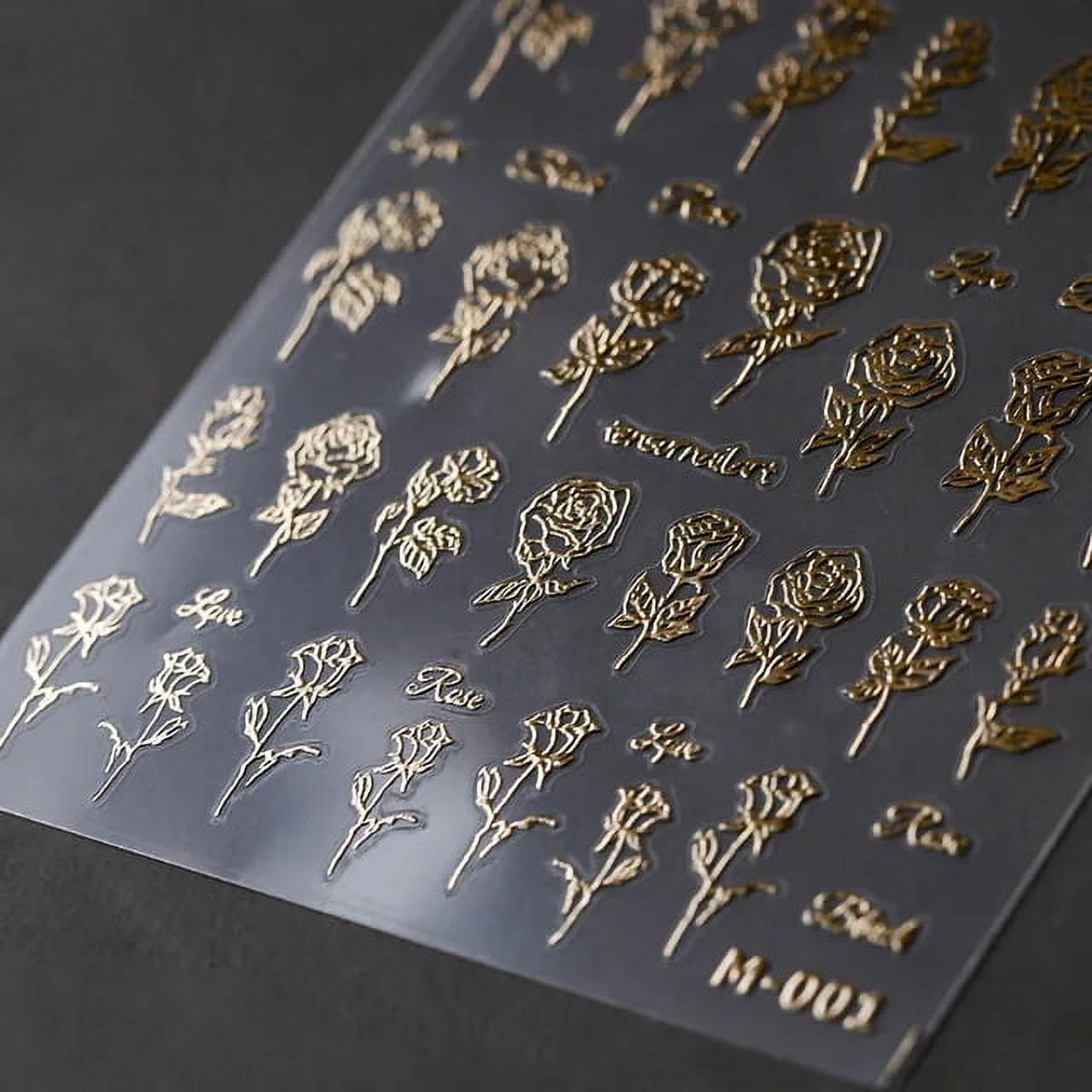 Cute Love Heart Bronzing 5D Self Adhesive Nail Art Decoration Stickers Laser Silver Rose Gold Nail Decals Wholesale Dropshipping
