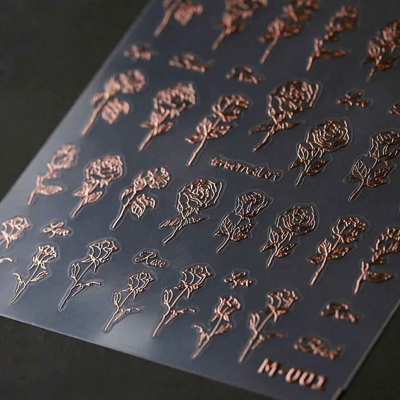 Cute Love Heart Bronzing 5D Self Adhesive Nail Art Decoration Stickers Laser Silver Rose Gold Nail Decals Wholesale Dropshipping