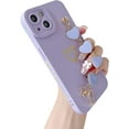 thumbnail image 1 of Cute Love Heart Wrist Strap Chain Bracelet Soft Compatible with iPhone Case (Purple,iPhone 14 Pro Max), 1 of 12