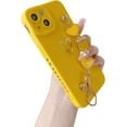 thumbnail image 1 of Cute Love Heart Wrist Strap Chain Bracelet Soft Compatible with iPhone Case (Yellow,iPhone 14), 1 of 12