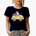 thumbnail image 1 of Cute Love Is in the Air with Gnome in a Car, Retro Valentine's Day Gift, Navy Blue T-Shirt, Large, 1 of 5
