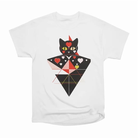 Cute Love Kitten Geometry T-Shirt Tee Gift For Him Merch For Her ...
