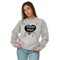 thumbnail image 1 of Cute Love Me More Valentines Heart Women Crewneck Sweatshirt Brisco Brands X, 1 of 6