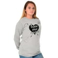 thumbnail image 1 of Cute Love Me More Valentines Heart Women's Long Sleeve T Shirt Brisco Brands M, 1 of 6