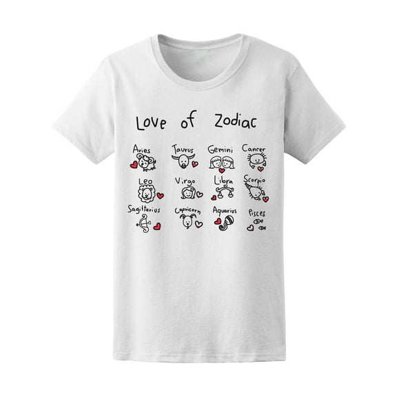 Cute Love Of Zodiac Astrology Women T-Shirt - Image by Shutterstock, Female Medium