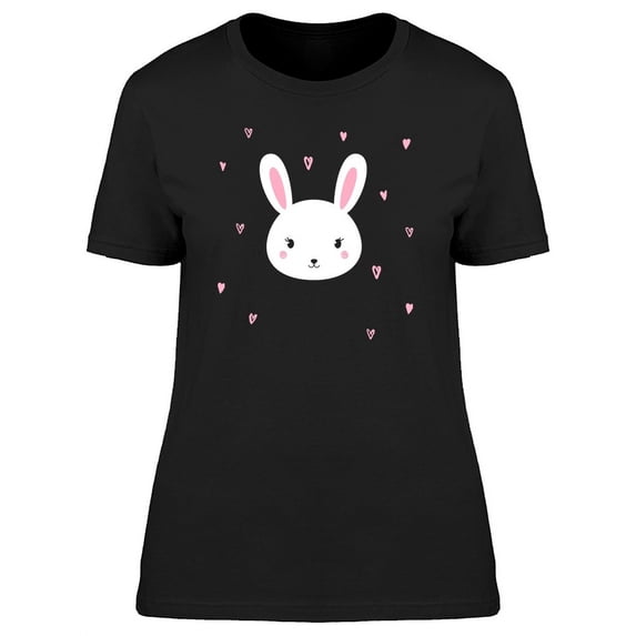 Cute Lovely Bunny Doodle T-Shirt Women -Image by Shutterstock, Female Medium