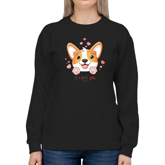 Cute Lovely Corgi Sweatshirt Women -Image by Shutterstock, Female 3X-Large