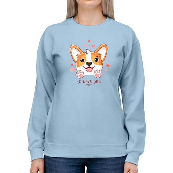 Cute Lovely Corgi Sweatshirt Women -Image by Shutterstock, Female 3X-Large