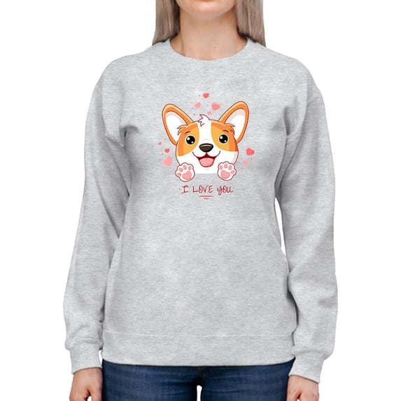 Cute Lovely Corgi Sweatshirt Women -Image by Shutterstock, Female Small