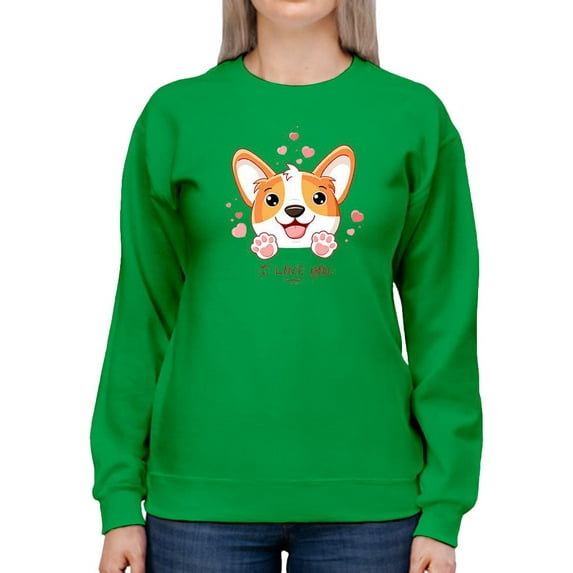 Cute Lovely Corgi Sweatshirt Women - Women Sweatshirt, 3XL
