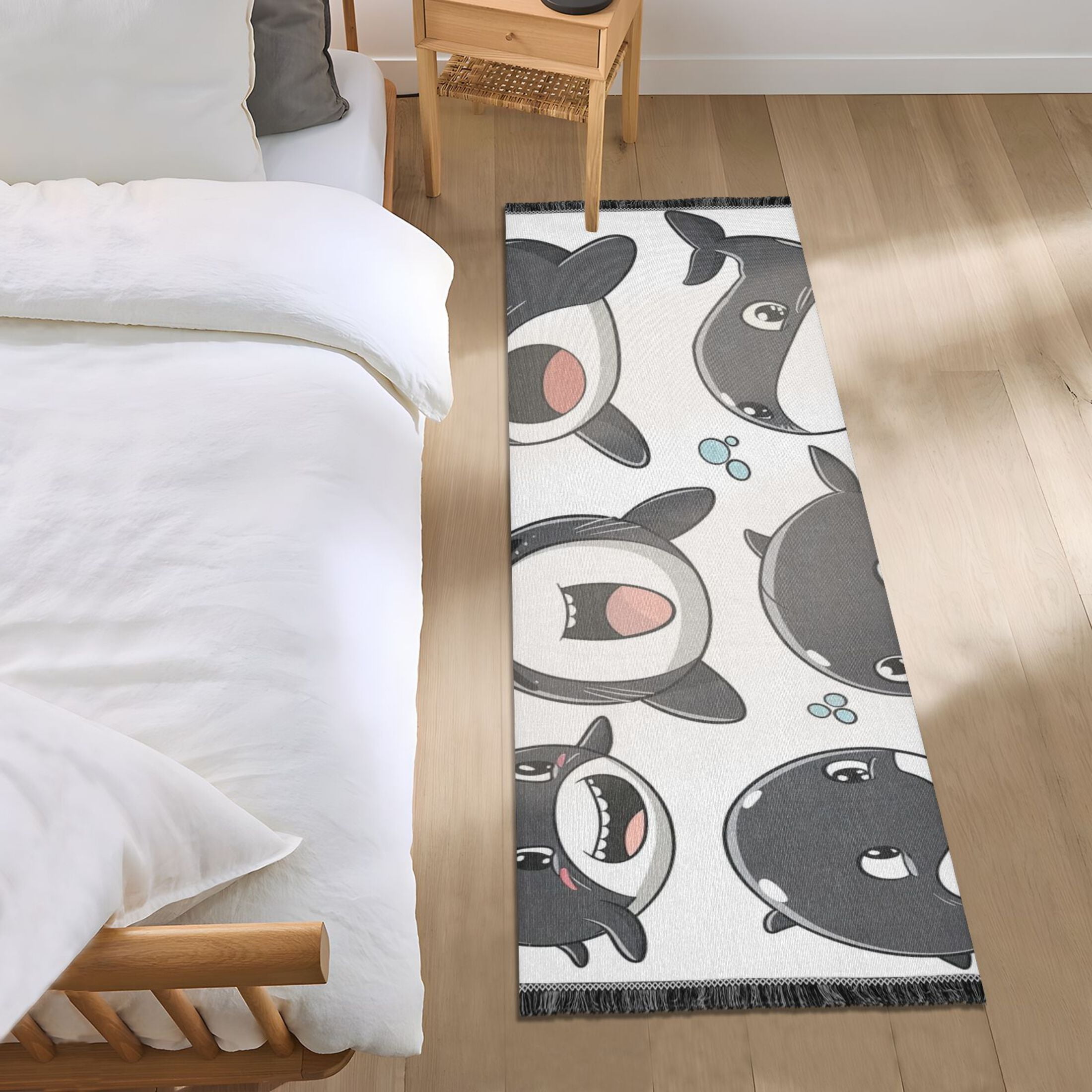 Cute Lovely Whale Runner Area Rug 2x6 Soft Non-Slip Washable Bedside Carpet  for Hallway Bedroom Living Room Home Decor - Walmart.com