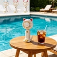 thumbnail image 1 of Cute Lucky Cat Handheld Fan 5.71x2.56 Inches 3 Speed Portable Mini Cooler USB Rechargeable Desktop Fan for Teen Girls Boys Summer Gift, 1 of 7