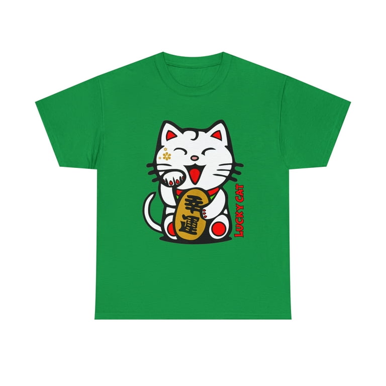 Maneki Neko Lucky Beckoning Cat With Cute Girl T-Shirt Maneki Neko Lucky Beckoning Cat With Cute Girl T-Shirt