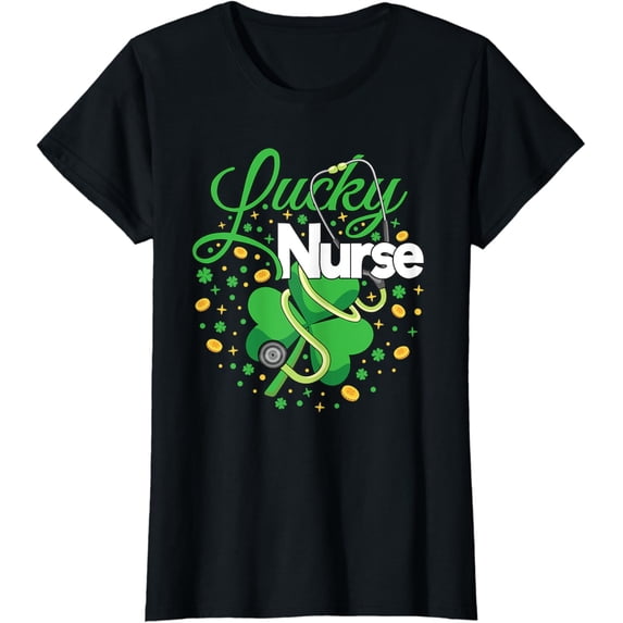 Cute Lucky Nurse St. Patricks Day Shamrock Irish Nursing T-Shirt