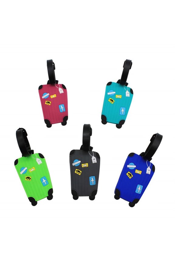 Cute Luggage Tags Unique Funny Bag Tags Cartoon Baggage Suitcase Labels Travel Identifiers Name Tags (Set of 5)