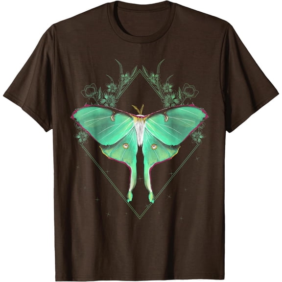 Cute Luna Moth Beautiful Butterfly Insect Lover Themed Unisex T-Shirt for Men Women Kids Toddler,Dark Chocolate Color,Size M