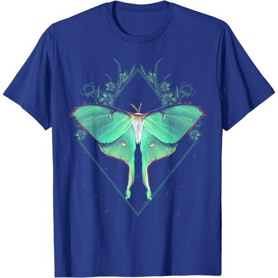 Cute Luna Moth Beautiful Butterfly Insect Lover Themed Unisex T-Shirt for Men Women Kids Toddler,Royal Blue Color,Size 2T