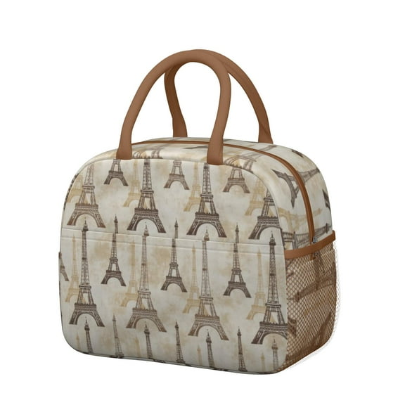 Cute Lunch Bag for Women Reusable Insulated Lunch Bags, Leakproof Cooler Food Lunch Tote Bag, Large Capacity Paris Theme Lunch Box for Work School Travel Picnic