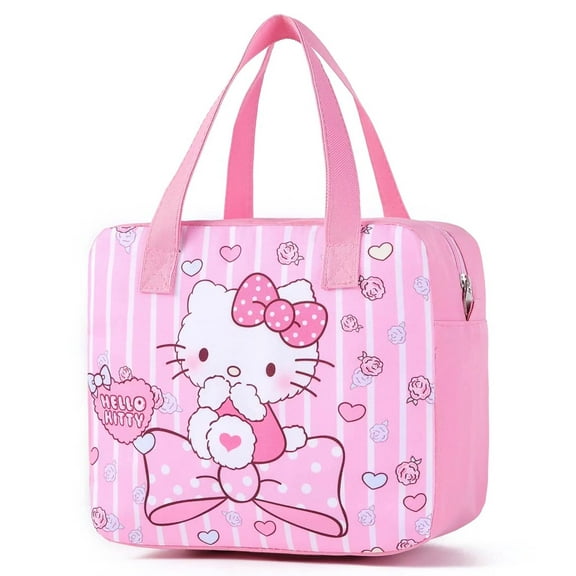 Cute Lunch Box for Women, Insulated Lunch Bag, Pink Reusable Lunch Tote Bag for Work Picnic Travel