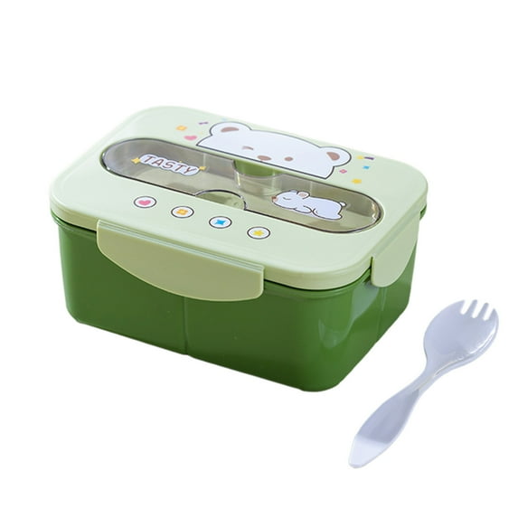 Cute Lunch Carrier with Locking Lid - Authentic Design - Durable & Leakproof, Microwave and Dishwasher Safe(Green)