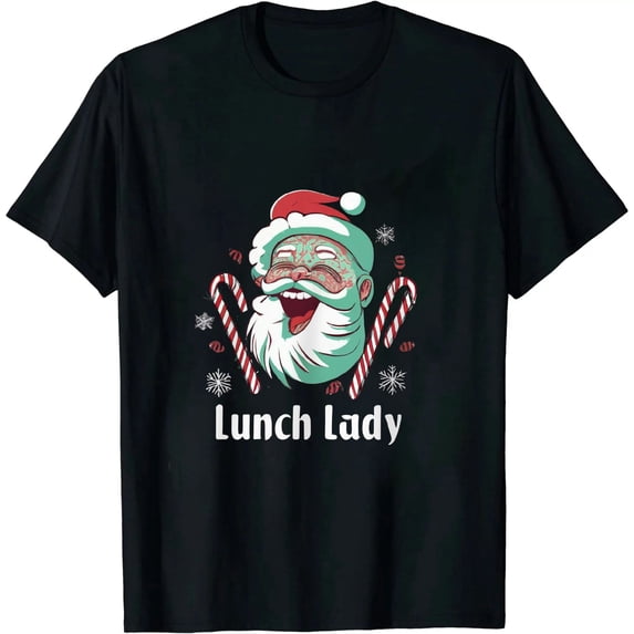 Cute Lunch Lady Funny Christmas Tree Santa Family Xmas Gifts T-Shirt