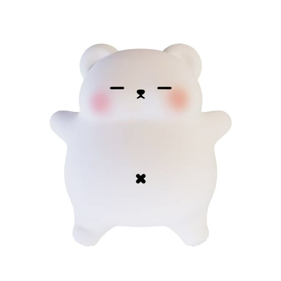 Cute Lying Bear Night Light, LED Magic Colors Squishy Night Lamp, Dimmable Nursery Nightlight for Kids, Rechargeable Touch Lamp, Dorm Decor, Kids Funny Gifts