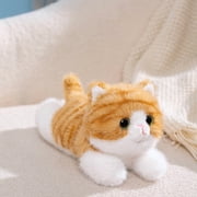 Cute Lying Cat & Bear Plush Toys, Soft Stuffed Animal Dolls for Kids & Decor