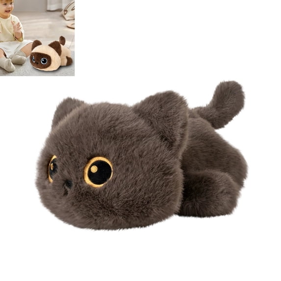 Cute Lying Cat Plush Toy, Adorable Kitten Stuffed Animal Doll, Soft Home Companion Plush Doll for Sofa, Family Interactive Play Toy, Birthday Gift for Kids