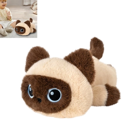 Cute Lying Cat Plush Toy, Adorable Kitten Stuffed Animal Doll, Soft Home Companion Plush Doll for Sofa, Family Interactive Play Toy, Birthday Gift for Kids
