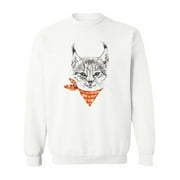 Cute Lynx Pencil Sketch Sweatshirt Women -Image by Shutterstock, Female Large