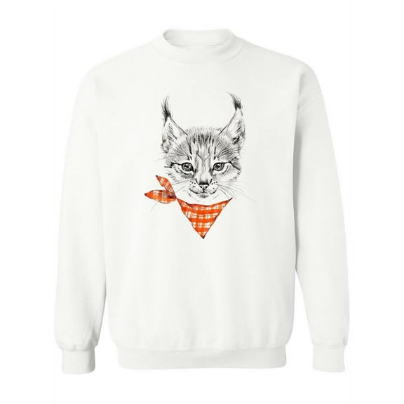 Cute Lynx Pencil Sketch Sweatshirt Women -Image by Shutterstock, Female Small