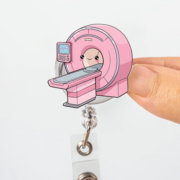 Cute MRI Machine Badge Reel, Radiology Tech Gift