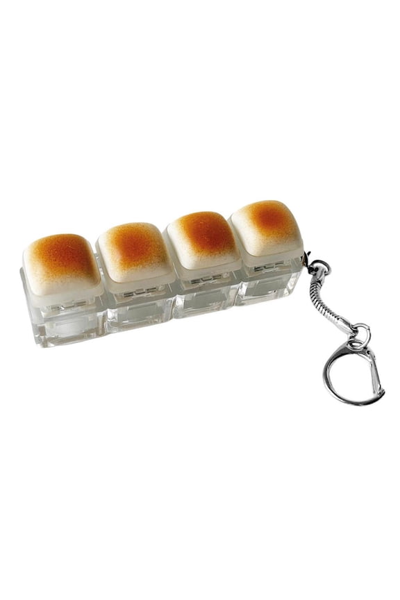 Cute Macaron Bread Keycap Fidget Toy Keychain, Mini Mechanical Keyboard Stress Relief Clicker Pendant for Adults & Kids