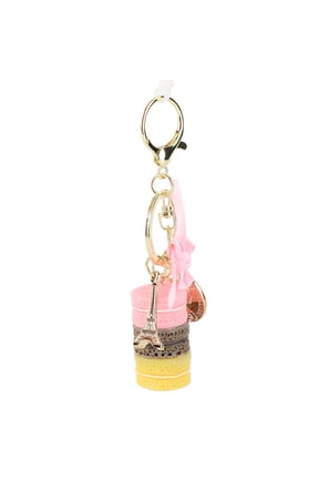 Cute Macaroon Eiffel Tower Keychain Sweet Candy Color Charm Bag Pendant, Pink