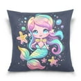 thumbnail image 1 of Cute Magic Mermaid Girl Throw Pillow Covers Couch Pillowcases Decor for Bed Sofa 18" x 18", 1 of 7