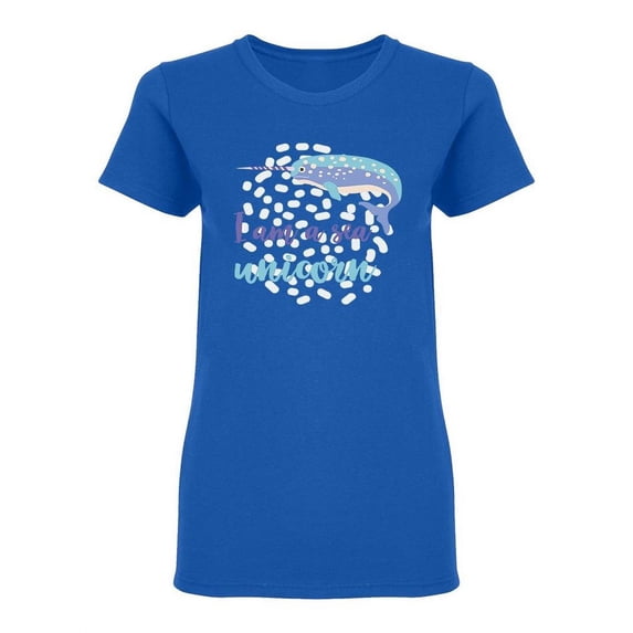 Cute Magic Narwhal Shaped T-Shirt Women -Image by Shutterstock, Female x-Large