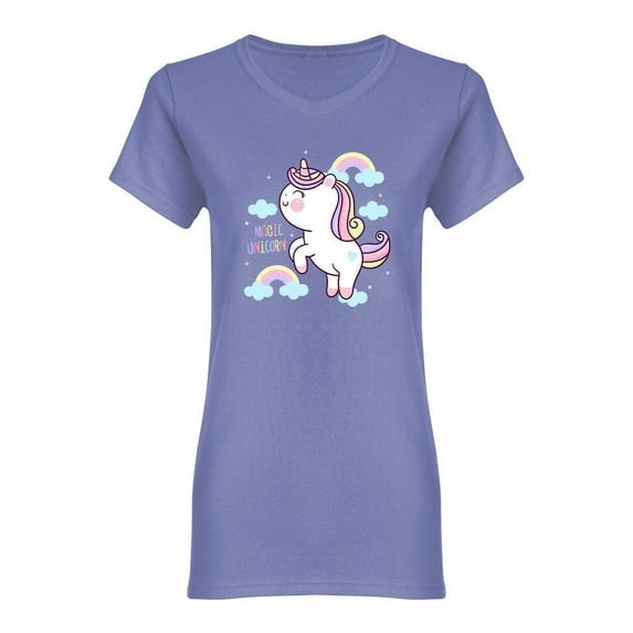 Cute Magic Unicorn Design Shaped T-Shirt Women -Image by Shutterstock, Female Small