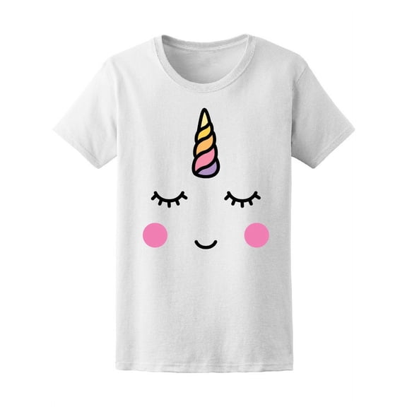 Cute Magic Unicorn Face T-Shirt Women -Image by Shutterstock, Female Large