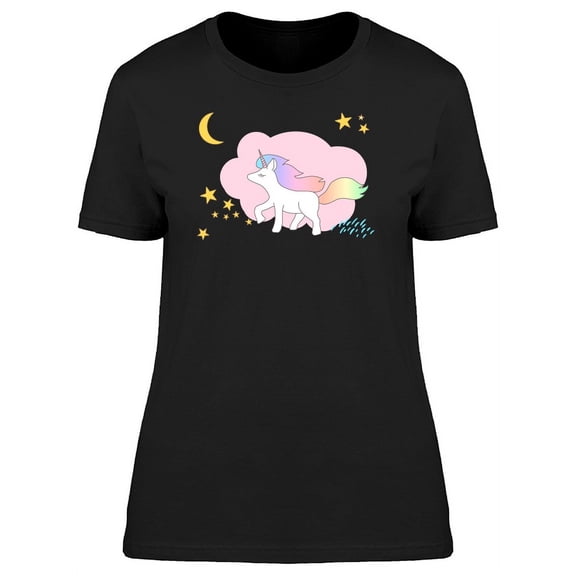 Cute Magical Unicorn Doodle T-Shirt Women -Image by Shutterstock, Female Medium