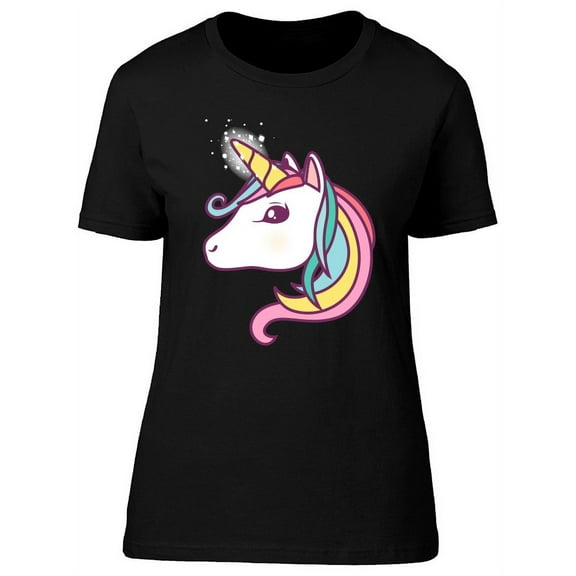 Cute Magical Unicorn Head T-Shirt Women -Image by Shutterstock, Female XX-Large
