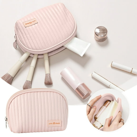 Cute Makeup Bag Mini Cosmetic Pouch for Women Handy Zipper Pouch - Quilted Beauty Bag for Everyday Use Stylish and Functional Accessory for Makeup and