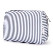 Cute Makeup Bag Travel Cosmetic Bag Organizer Toiletry Bag Make up Bags with Compartments Pouch Purse for Women & Men, Blue Stripe