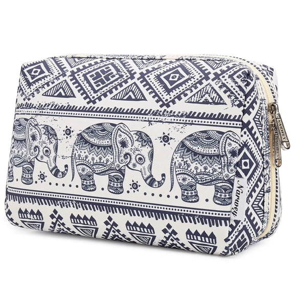 Cute Makeup Bag Travel Cosmetic Bag Organizer Toiletry Bag Make up Bags with Compartments Pouch Purse for Women & Men, Elephant