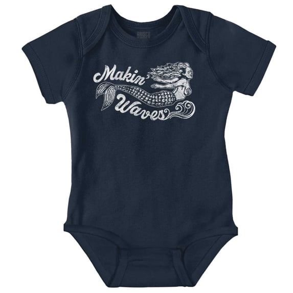 Cute Makin Waves Beach Mermaid Bodysuit Jumper Girls Infant Baby Brisco Brands 6M