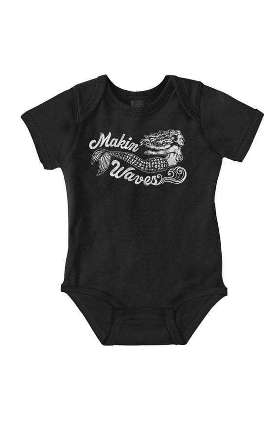Cute Makin Waves Beach Mermaid Bodysuit Jumper Girls Infant Baby Brisco Brands NB