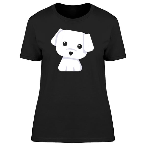 Cute Maltese Puppy Flat Style Tee Women's -Image by Shutterstock